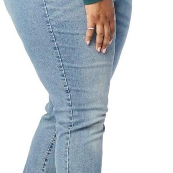 Gold Women's Curvy Totally Shaping Straight Jeans Mid-Rise Stretch Denim Availab - Picture 2 of 4